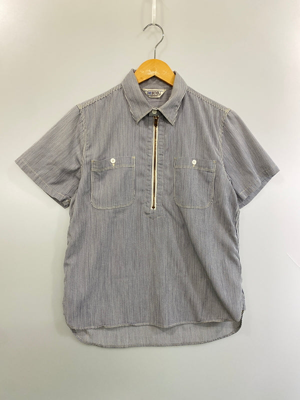【中古品】【メンズ】 FIVE BROTHER ファイブブラザー 復刻 ストライプ ハーフジップ シャツ トップス 146-260626-jt-12-min サイズ：S カラー：ストライプ 万代Net店