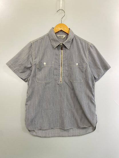【中古品】【メンズ】 FIVE BROTHER ファイブブラザー 復刻 ストライプ ハーフジップ シャツ トップス 146-260626-jt-12-min サイズ：S カラー：ストライプ 万代Net店