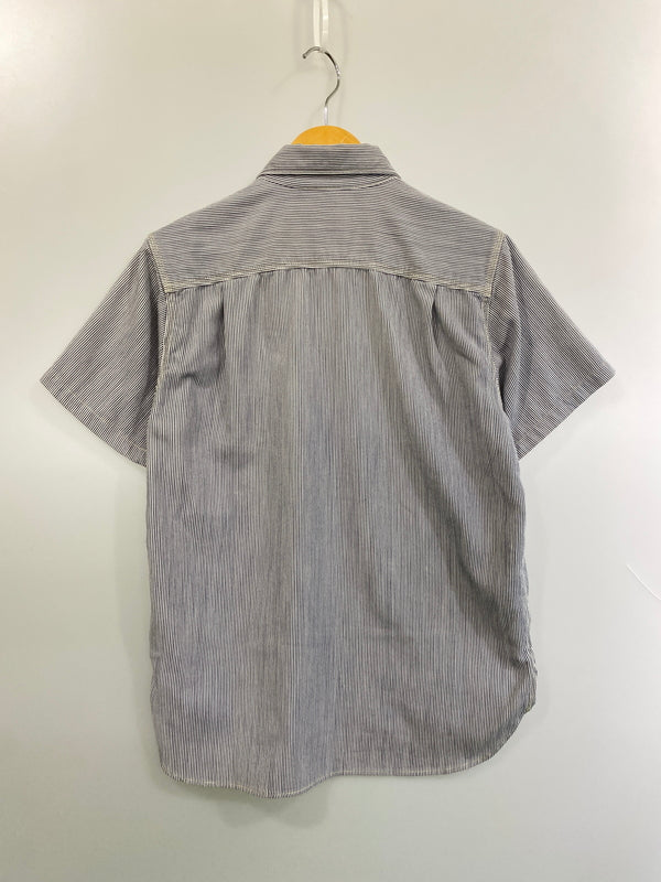 【中古品】【メンズ】 FIVE BROTHER ファイブブラザー 復刻 ストライプ ハーフジップ シャツ トップス 146-260626-jt-12-min サイズ：S カラー：ストライプ 万代Net店
