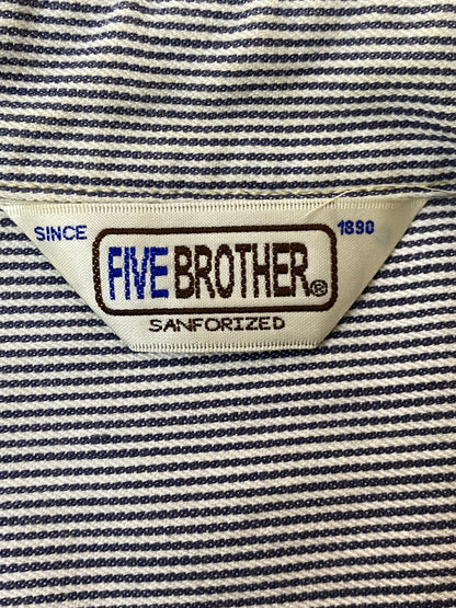 【中古品】【メンズ】 FIVE BROTHER ファイブブラザー 復刻 ストライプ ハーフジップ シャツ トップス 146-260626-jt-12-min サイズ：S カラー：ストライプ 万代Net店