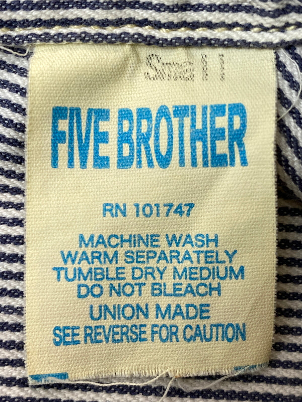 【中古品】【メンズ】 FIVE BROTHER ファイブブラザー 復刻 ストライプ ハーフジップ シャツ トップス 146-260626-jt-12-min サイズ：S カラー：ストライプ 万代Net店