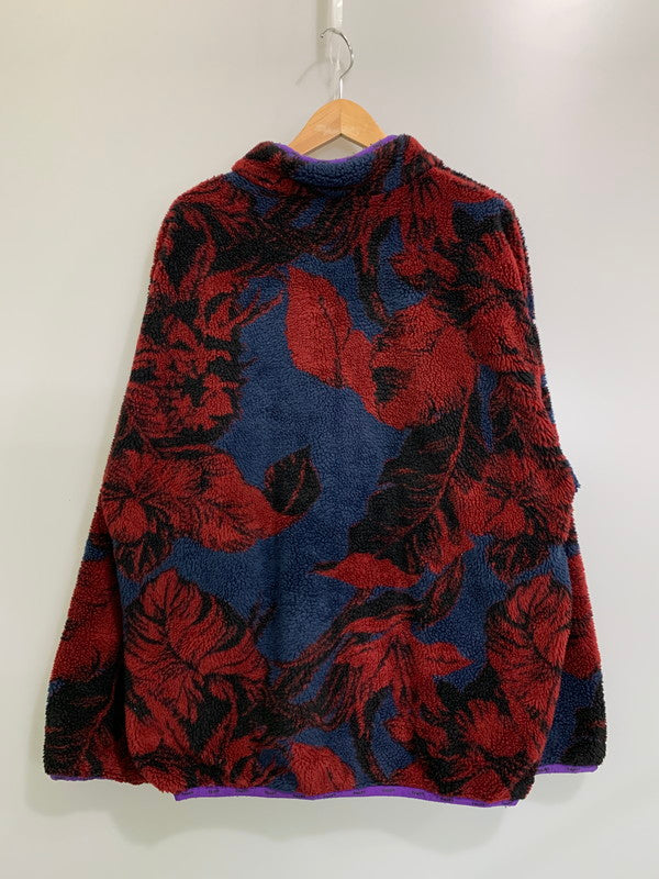 【現状渡し品】【メンズ】 HUF ハフ FL00154 SATIVA FLORAL FULL-ZIP SHERPA シェルパジャケット フリース アウター 142-260416-AS-14-min サイズ：XL カラー：レッド/ネイビー 万代Net店