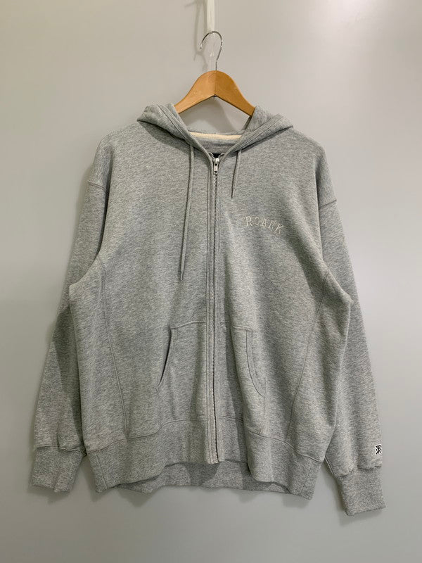 【中古美品】【メンズ】 ROARK ロアーク MEDIEVAL LOGO HOODED SWEAT フルジップパーカー 144-260416-AS-9-min サイズ：M カラー：グレー 万代Net店