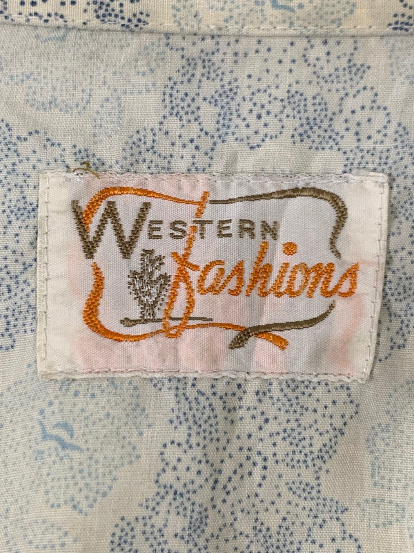 【中古品】【メンズ】 WESTERN FASHION WESTERN SHIRT ウェスタンシャツ 長袖シャツ ロングスリーブ 146-260416-AS-12-min サイズ：下記参照 カラー：ベージュ/ブルー 万代Net店