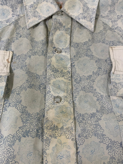 【中古品】【メンズ】 WESTERN FASHION WESTERN SHIRT ウェスタンシャツ 長袖シャツ ロングスリーブ 146-260416-AS-12-min サイズ：下記参照 カラー：ベージュ/ブルー 万代Net店