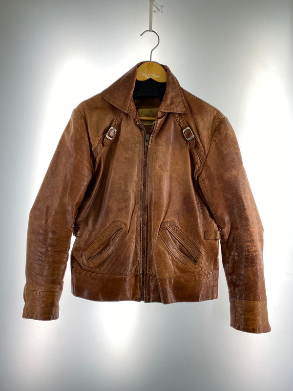 【現状渡し品】【メンズ】 SAXONY サクソニー LEATHER JACKET レザージャケット メンズ アウター 146-260410-KS-21-min サイズ：不明 カラー：ブラウン 万代Net店