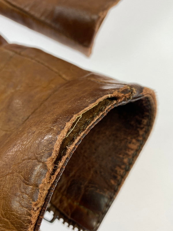 【現状渡し品】【メンズ】 SAXONY サクソニー LEATHER JACKET レザージャケット メンズ アウター 146-260410-KS-21-min サイズ：不明 カラー：ブラウン 万代Net店