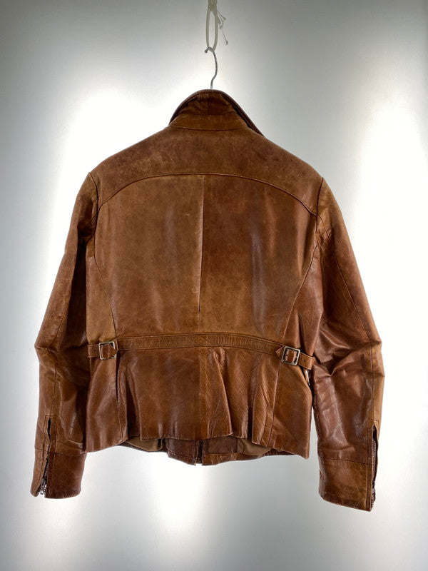 【現状渡し品】【メンズ】 SAXONY サクソニー LEATHER JACKET レザージャケット メンズ アウター 146-260410-KS-21-min サイズ：不明 カラー：ブラウン 万代Net店