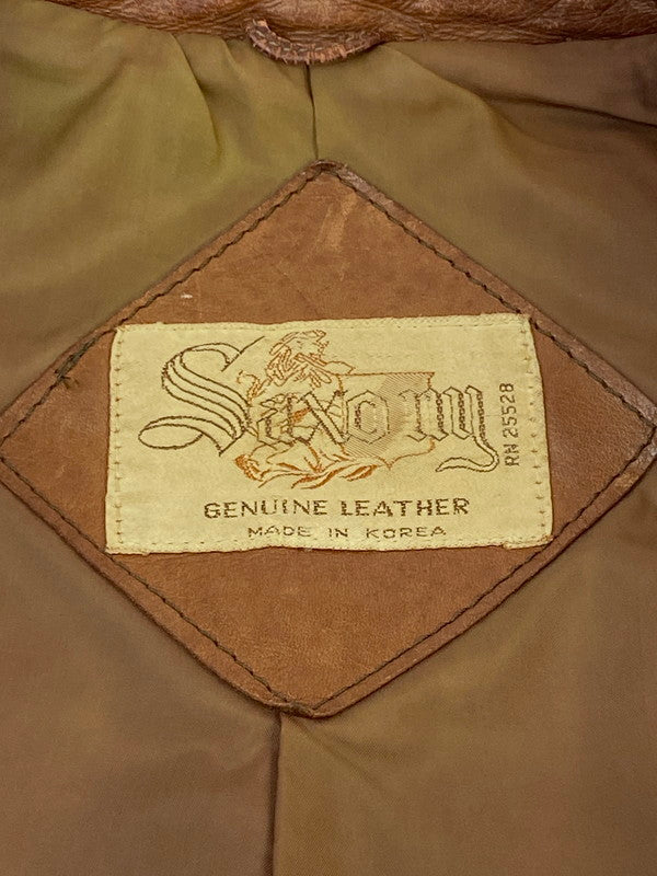 【現状渡し品】【メンズ】 SAXONY サクソニー LEATHER JACKET レザージャケット メンズ アウター 146-260410-KS-21-min サイズ：不明 カラー：ブラウン 万代Net店