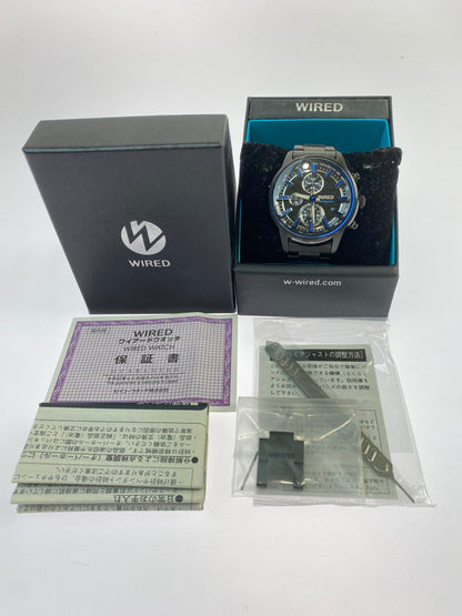 【中古品】【メンズ】 WIRED ワイアード REFLECTION 7T92-0RH0 クォーツ腕時計 198-260417-yn-22-min カラー：ブラック/ブルー 万代Net店