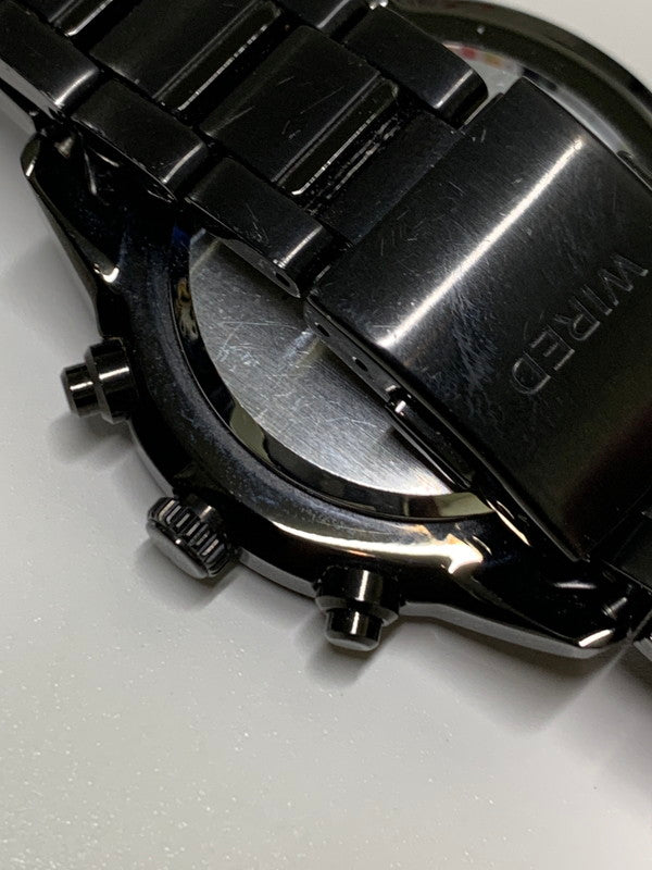 【中古品】【メンズ】 WIRED ワイアード REFLECTION 7T92-0RH0 クォーツ腕時計 198-260417-yn-22-min カラー：ブラック/ブルー 万代Net店