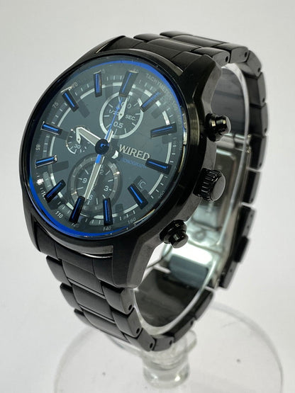 【中古品】【メンズ】 WIRED ワイアード REFLECTION 7T92-0RH0 クォーツ腕時計 198-260417-yn-22-min カラー：ブラック/ブルー 万代Net店