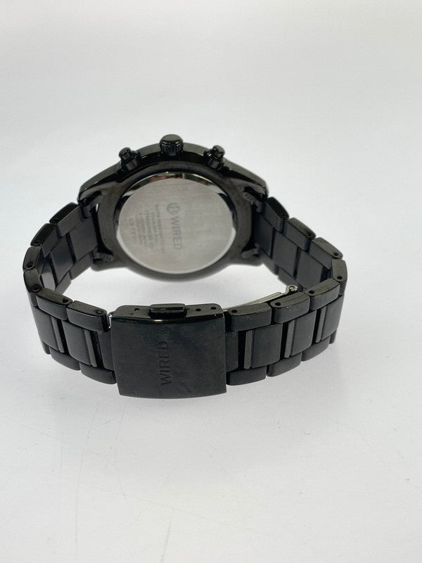 【中古品】【メンズ】 WIRED ワイアード REFLECTION 7T92-0RH0 クォーツ腕時計 198-260417-yn-22-min カラー：ブラック/ブルー 万代Net店