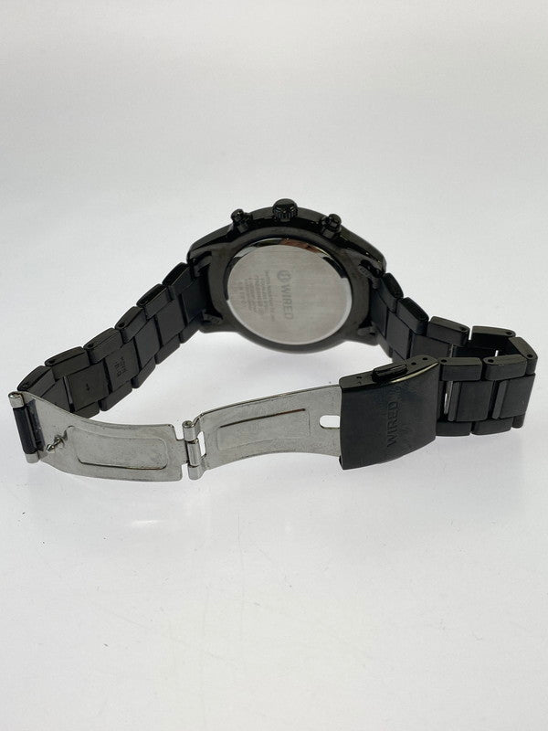 【中古品】【メンズ】 WIRED ワイアード REFLECTION 7T92-0RH0 クォーツ腕時計 198-260417-yn-22-min カラー：ブラック/ブルー 万代Net店