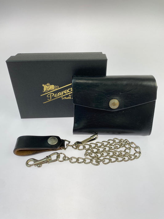 【中古品】【メンズ】 schott ショット LEATHER WALLET レザー ウォレット 財布 200-260413-KS-03-min カラー：ブラック 万代Net店