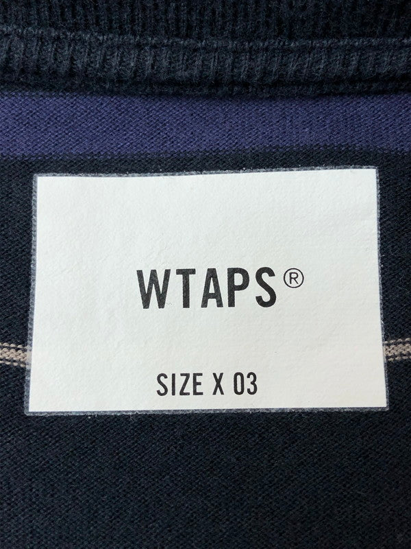 【中古品】【メンズ】 WTAPS ダブルタップス 231ATDT-CSM21 23SS BDY 02 L S COTTON TEXTILE 長袖Tシャツ ロングスリーブ 142-260415-AS-24-min サイズ：03 カラー：ネイビー/パープル/グレー 万代Net店