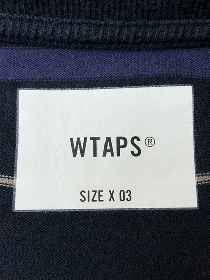 【中古品】【メンズ】 WTAPS ダブルタップス 231ATDT-CSM21 23SS BDY 02 L S COTTON TEXTILE 長袖Tシャツ ロングスリーブ 142-260415-AS-24-min サイズ：03 カラー：ネイビー/パープル/グレー 万代Net店