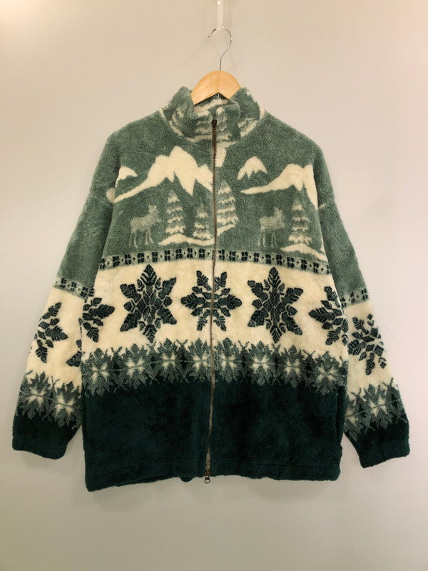 【中古品】【メンズ】 CABELA'S カベラス 90S FLEECE ZIP-UP JACKET フリースジップアップジャケット 146-260423-zi-13-min サイズ：L カラー：グリーン/ホワイト 万代Net店