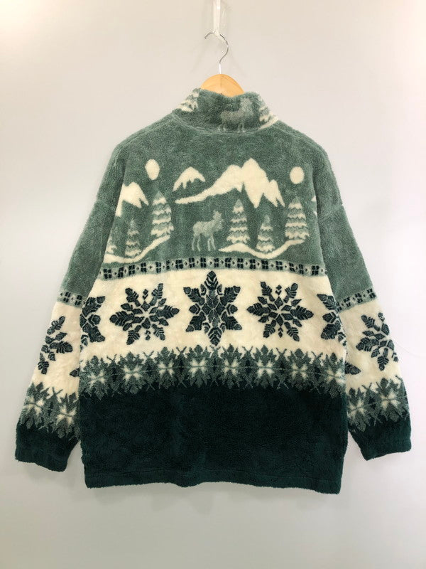 【中古品】【メンズ】 CABELA'S カベラス 90S FLEECE ZIP-UP JACKET フリースジップアップジャケット 146-260423-zi-13-min サイズ：L カラー：グリーン/ホワイト 万代Net店