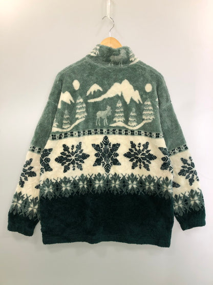 【中古品】【メンズ】 CABELA'S カベラス 90S FLEECE ZIP-UP JACKET フリースジップアップジャケット 146-260423-zi-13-min サイズ：L カラー：グリーン/ホワイト 万代Net店