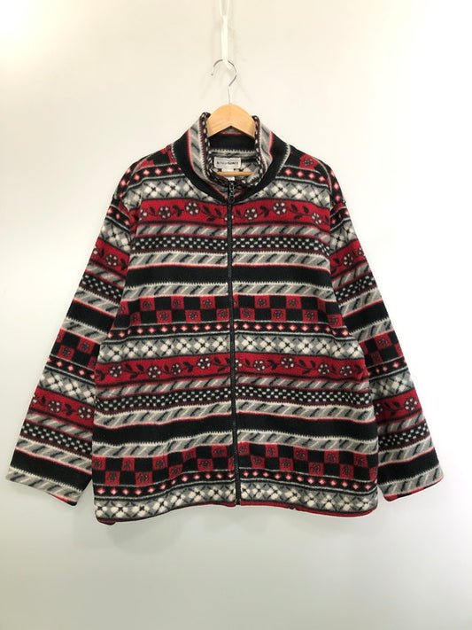 【中古品】【メンズ】 ALFRED DUNNER アルフレッドダナー フリースジャケット 146-260423-zi-14-min サイズ：L カラー：レッド/ブラック/グレー系 万代Net店
