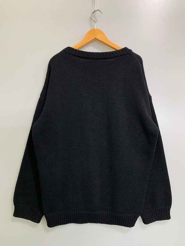 【中古品】【メンズ】 CELINE セリーヌ 21SS 2A43L717M ピエロ ボクシー クルーネック セーターニット トップス 141-260412-SH-05-min サイズ：XL カラー：ブラック 万代Net店
