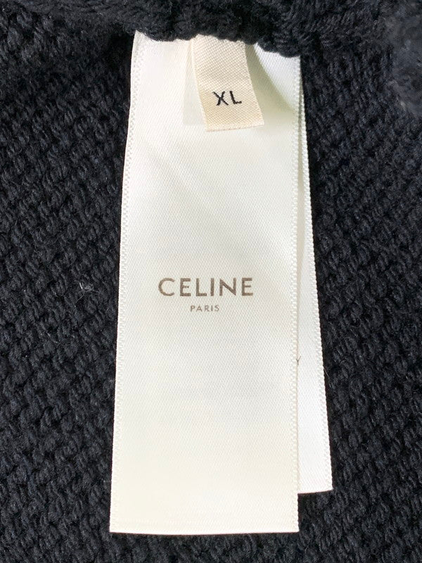 【中古品】【メンズ】 CELINE セリーヌ 21SS 2A43L717M ピエロ ボクシー クルーネック セーターニット トップス 141-260412-SH-05-min サイズ：XL カラー：ブラック 万代Net店