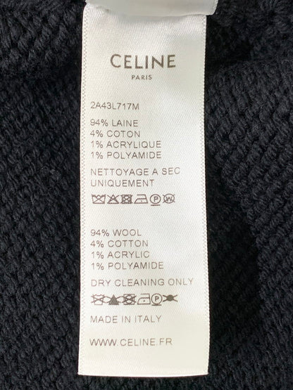 【中古品】【メンズ】 CELINE セリーヌ 21SS 2A43L717M ピエロ ボクシー クルーネック セーターニット トップス 141-260412-SH-05-min サイズ：XL カラー：ブラック 万代Net店