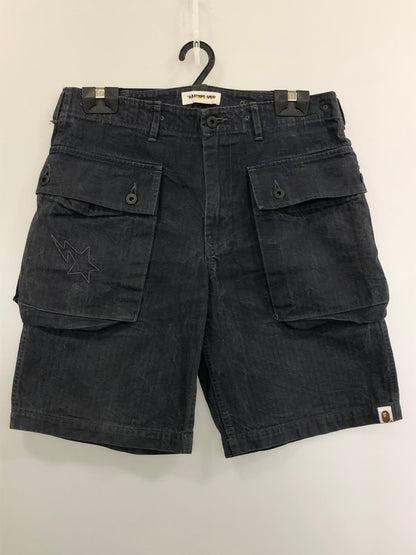 【中古品】【メンズ】 A BATHING APE アベイシングエイプ CARGO SHORT カーゴ ショートパンツ ボトムス 153-260415-AS-11-min サイズ：M カラー：ダークネイビー(色あせ) 万代Net店