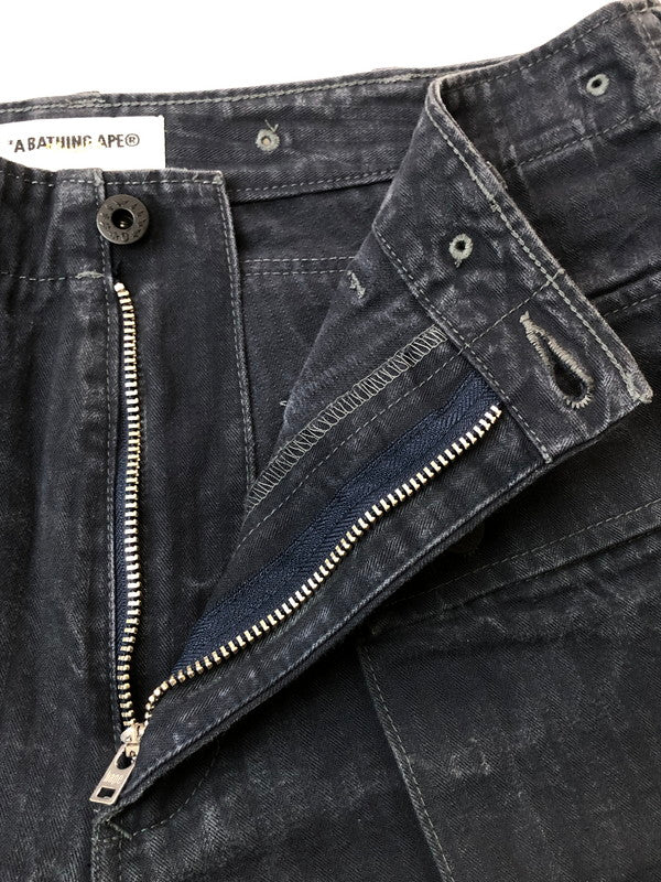 【中古品】【メンズ】 A BATHING APE アベイシングエイプ CARGO SHORT カーゴ ショートパンツ ボトムス 153-260415-AS-11-min サイズ：M カラー：ダークネイビー(色あせ) 万代Net店
