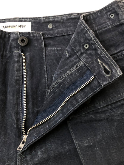 【中古品】【メンズ】 A BATHING APE アベイシングエイプ CARGO SHORT カーゴ ショートパンツ ボトムス 153-260415-AS-11-min サイズ：M カラー：ダークネイビー(色あせ) 万代Net店