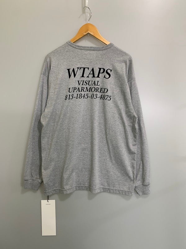 【中古美品】【メンズ】 WTAPS ダブルタップス ACADEMY LS CTPL LS TEE 252ATDT-CSM14 アカデミー エルエス シーティーピーエル エルエス ティー 長袖 カットソー メンズ トップス 142-260414-KS-15-min サイズ：02 カラー：グレー 万代Net店