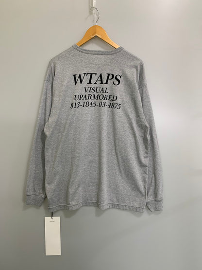 【中古美品】【メンズ】 WTAPS ダブルタップス ACADEMY LS CTPL LS TEE 252ATDT-CSM14 アカデミー エルエス シーティーピーエル エルエス ティー 長袖 カットソー メンズ トップス 142-260414-KS-15-min サイズ：02 カラー：グレー 万代Net店