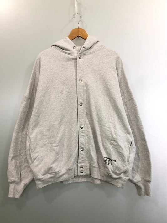【中古品】【メンズ】 COOTIE クーティー OPEN END YARN PLAIN SWEAT SNAP HOODIE スナップ パーカー 142-260415-AS-7-min サイズ：L カラー：グレー 万代Net店