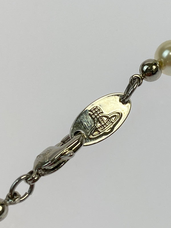 【中古品】【レディース】 Vivienne Westwood ヴィヴィアンウエストウッド 12-05-999105-51 PEARL BAS RELIEF CHOKER ネックレス アクセサリー 192-260415-AS-47-min カラー：オフホワイト/シルバー 万代Net店