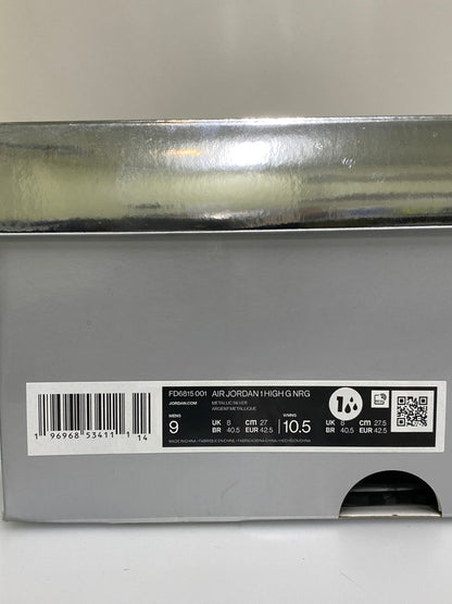 【中古美品】【メンズ】 NIKE ナイキ AIR JORDAN 1 HIGH GOLF GIFT GIVING FD6815-001 エアジョーダン1 ハイ ゴルフ ギフト ギヴィング 靴 シューズ スニーカー 160-260414-KS-18-min サイズ：27cm US9 カラー：シルバー 万代Net店