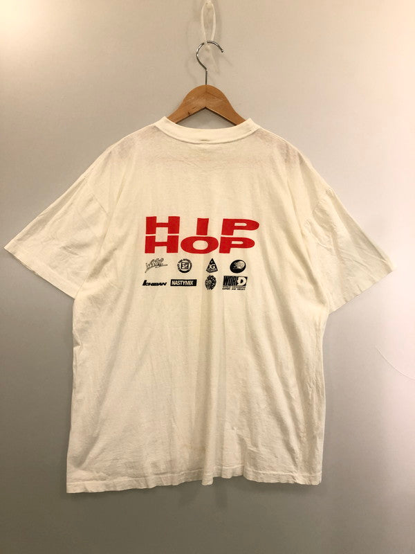 【現状渡し品】【メンズ】 USED 90S HIPHOP S S TEE 半袖Tシャツ ショートスリーブ 146-260415-AS-4-min サイズ：下記参照 カラー：ホワイト 万代Net店