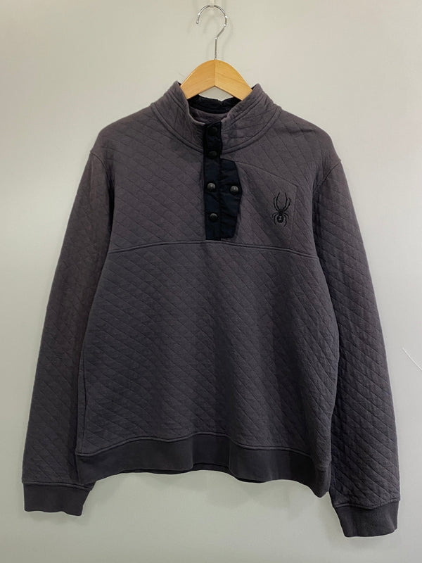 【中古品】【メンズ】 SPYDER スパイダー SWEATER QUILTED SNAP PULLOVER セーター キルティッド スナップ プルオーバー トップス 144-260922-hu-36-min サイズ：L カラー：グレー 万代Net店