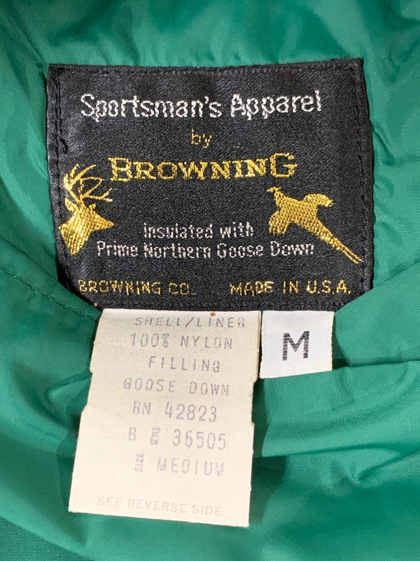 【中古品】【メンズ】 BROWNING ブローニング 70S DOWN VEST 1970年代 ダウンベスト メンズ アウター 146-260416-KS-02-min サイズ：M カラー：グリーン/オレンジ 万代Net店