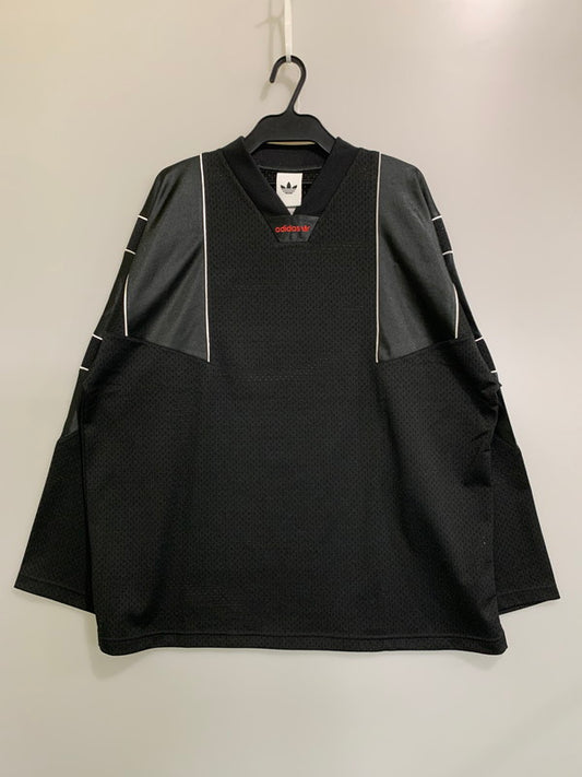 【中古品】【メンズ】 adidas アディダス LS JERSEY CL STREET KD4099 エルエス ジャージー シーエル ストリート ロングスリーブ 長袖 メンズ トップス 148-260416-KS-03-min サイズ：2XL カラー：ブラック 万代Net店