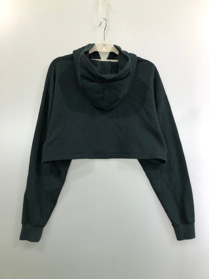 【中古品】【レディース】 A BATHING APE アベイシングエイプ CRYSTAL STONE BAPE CROPPED PULLOVER HOODIE クリスタルストーン ベイプ クロップド プルオーバーフーディー パーカー トップス 170-260417-yn-04-min サイズ：S カラー：ダークグレー 万代Net店