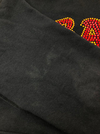 【中古品】【レディース】 A BATHING APE アベイシングエイプ CRYSTAL STONE BAPE CROPPED PULLOVER HOODIE クリスタルストーン ベイプ クロップド プルオーバーフーディー パーカー トップス 170-260417-yn-04-min サイズ：S カラー：ダークグレー 万代Net店
