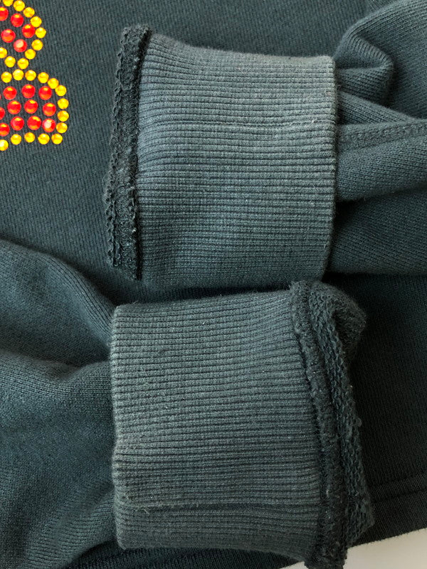 【中古品】【レディース】 A BATHING APE アベイシングエイプ CRYSTAL STONE BAPE CROPPED PULLOVER HOODIE クリスタルストーン ベイプ クロップド プルオーバーフーディー パーカー トップス 170-260417-yn-04-min サイズ：S カラー：ダークグレー 万代Net店