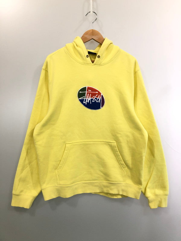 【中古品】【メンズ】 STUSSY ステューシー OVAL LOGO HOODIE 118358 オーバルロゴフーディー メンズ パーカー トップス 142-260416-KS-34-min サイズ：M カラー：イエロー 万代Net店