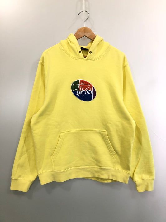 【中古品】【メンズ】 STUSSY ステューシー OVAL LOGO HOODIE 118358 オーバルロゴフーディー メンズ パーカー トップス 142-260416-KS-34-min サイズ：M カラー：イエロー 万代Net店