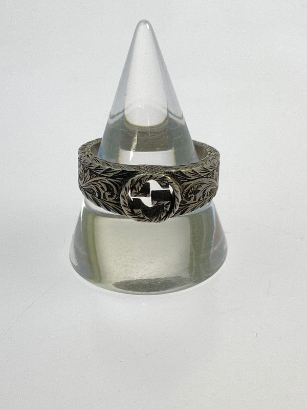 【中古品】【メンズ/レディース】 GUCCI グッチ インターロッキングG アラベスク リング 指輪 192-260420-KS-19-min カラー：シルバー 万代Net店