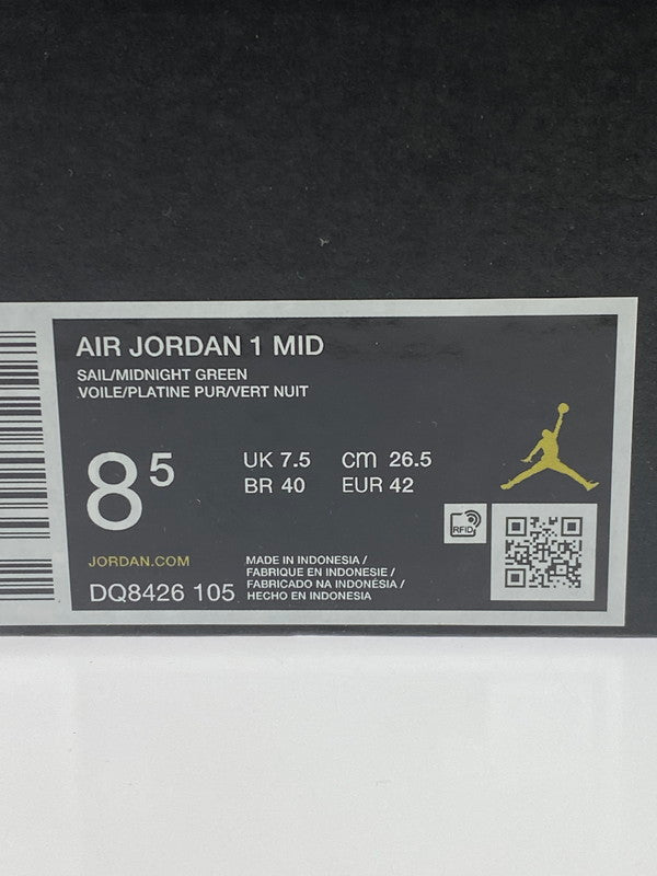 【中古美品】【メンズ】 NIKE ナイキ AIR JORDAN 1 MID DQ8426-105 エア ジョーダン 1 ミッド スニーカー 靴 160-260417-yn-09-min サイズ：26.5cm US8.5 カラー：SAIL/MIDNIGHT GREEN 万代Net店