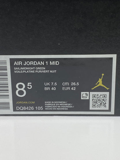 【中古美品】【メンズ】 NIKE ナイキ AIR JORDAN 1 MID DQ8426-105 エア ジョーダン 1 ミッド スニーカー 靴 160-260417-yn-09-min サイズ：26.5cm US8.5 カラー：SAIL/MIDNIGHT GREEN 万代Net店