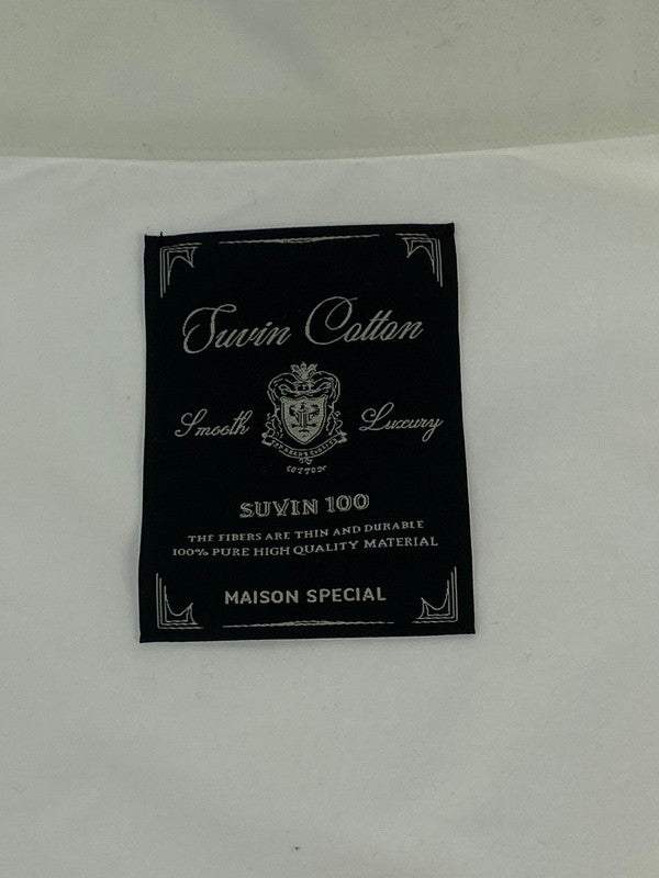 【中古品】【メンズ】 MAISON SPECIAL メゾンスペシャル SUVIN COTTON TYPEWRITER PRIME‐OVER SHIRT スビンコットン タイプライター プライムオーバー シャツ 長袖シャツ 140-260427-KS-19-min サイズ：1 カラー：ホワイト 万代Net店