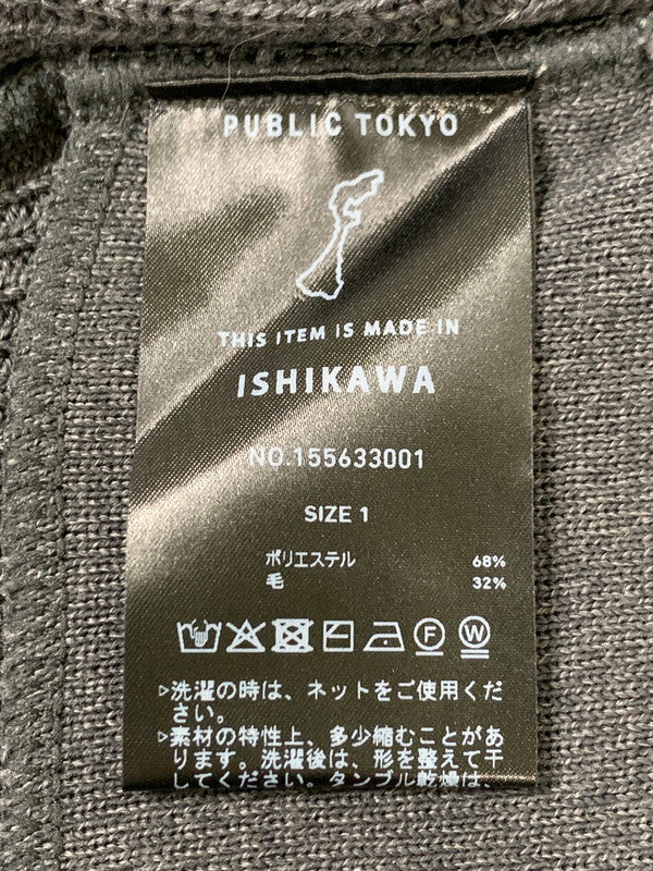 【中古品】【メンズ】 PUBLIC TOKYO パブリックトウキョウ BOUND WOOL LIGHT DRIVERS KNIT バウンドウール ライト ドライバーズニット メンズ トップス ジップアップ 140-260424-em-34-min サイズ：01 カラー：グレー 万代Net店